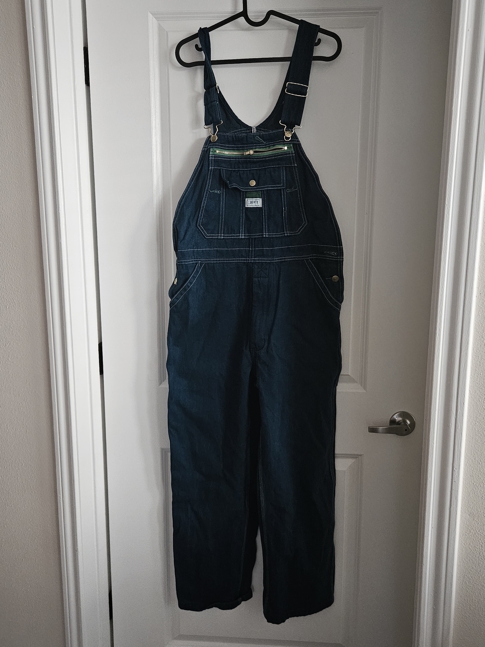 liberty Navy Blue Denim Overall Jumpsuit with Front Bib Pocket